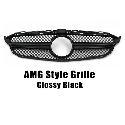 XVIP GTR Style Front Racing Grille For Mercedes Benz C-Class W205 2015-2018 C180 C200 C300 Chrome Diamonds Style Bumper Grilles