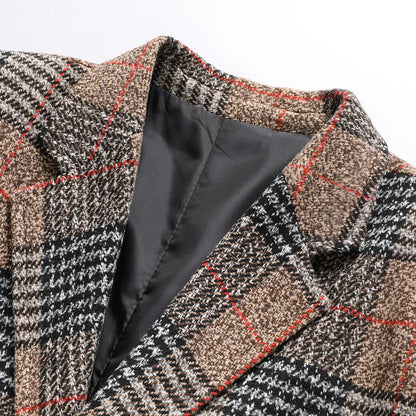 Blazer  New Stylish and Slimming Middle-aged Business Casual Checkered Wedding Banquet Host Men Outdoor Performance Blazer 2026