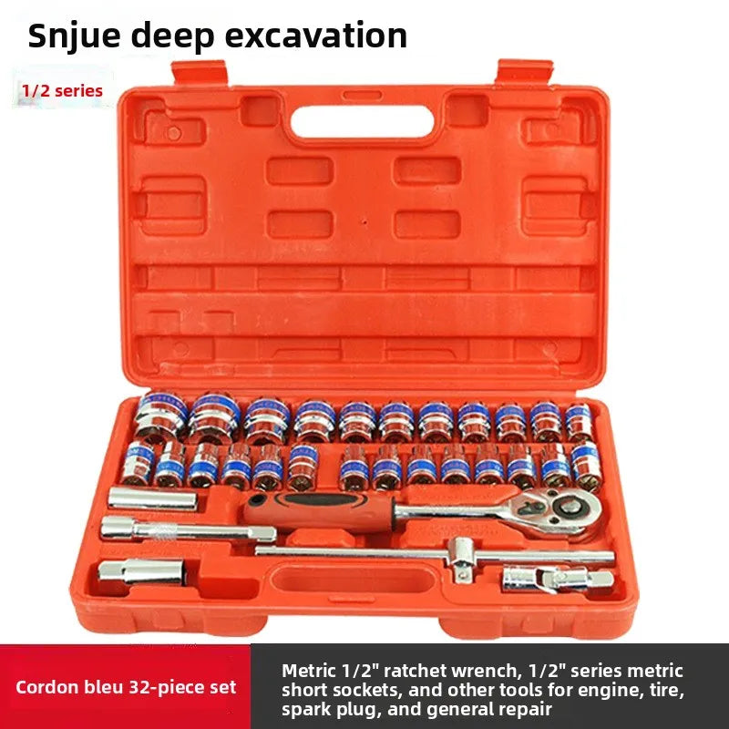 SNJUE Car Repair Tool Set Socket Box Toolbox Kit Emergency Vehicle Tools for Onboard Car Maintenance High Quality Durable Tools