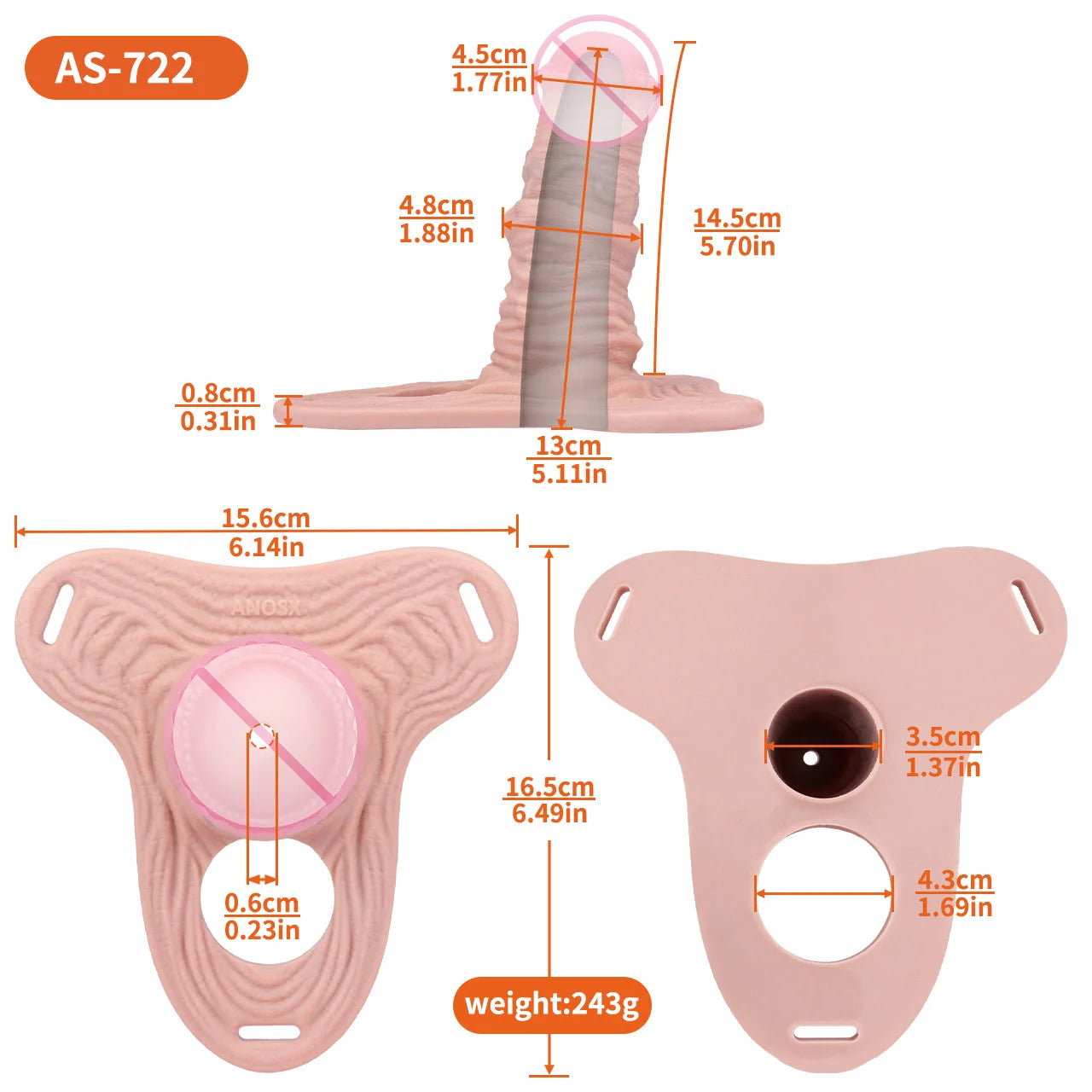 ANOSX Male Chastity Cage Realistic Dildo Sleeve Chastity Belt Silicone Cock Cage Strap On Penis Sleeve Penis Ring Sex Toys Men