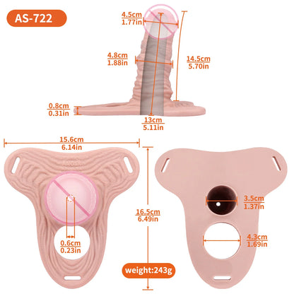 ANOSX Male Chastity Cage Realistic Dildo Sleeve Chastity Belt Silicone Cock Cage Strap On Penis Sleeve Penis Ring Sex Toys Men