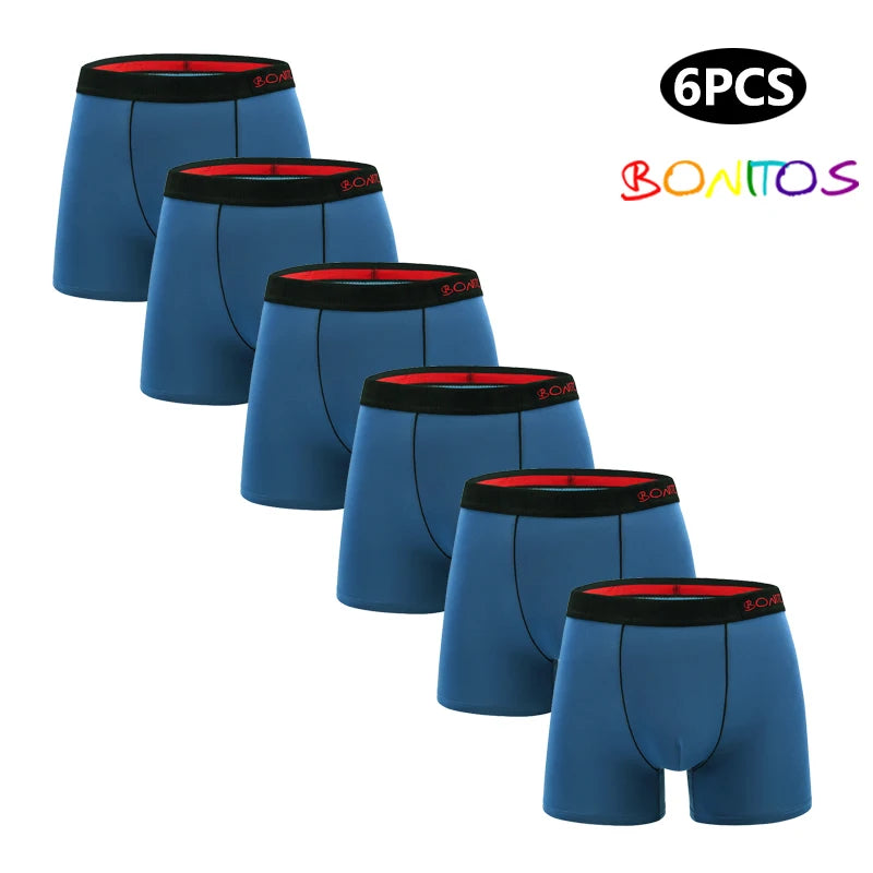 6pcs Cotton Man Boxers Brands Men's Panties Underwear Gift Male Slip Underpants Sexy Square Boxershorts Homme Trunks Shorts