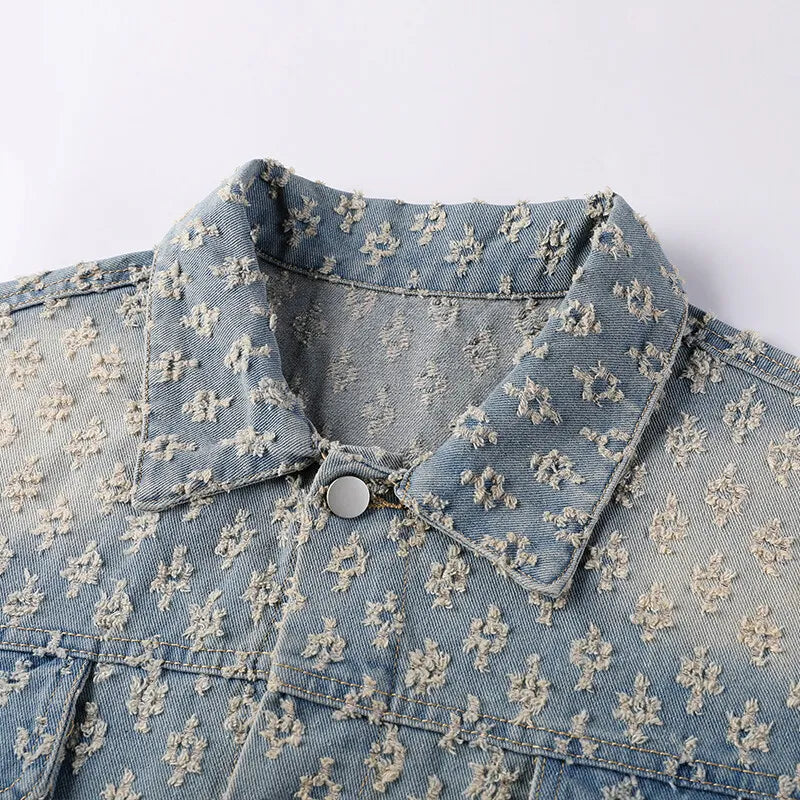 Autumn New Men's Denim Jacket Korean Stylish Luxury Clothing Handsome Casual American Streetwear Couple's Outerwear Denim Coats