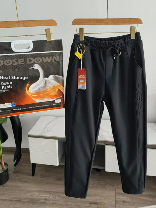 Heated Graphene Warmth Couples Style 90 White Goose down Casual down Pants Anti-Cold Waterproof Straight Leg Fashion Urban Wear