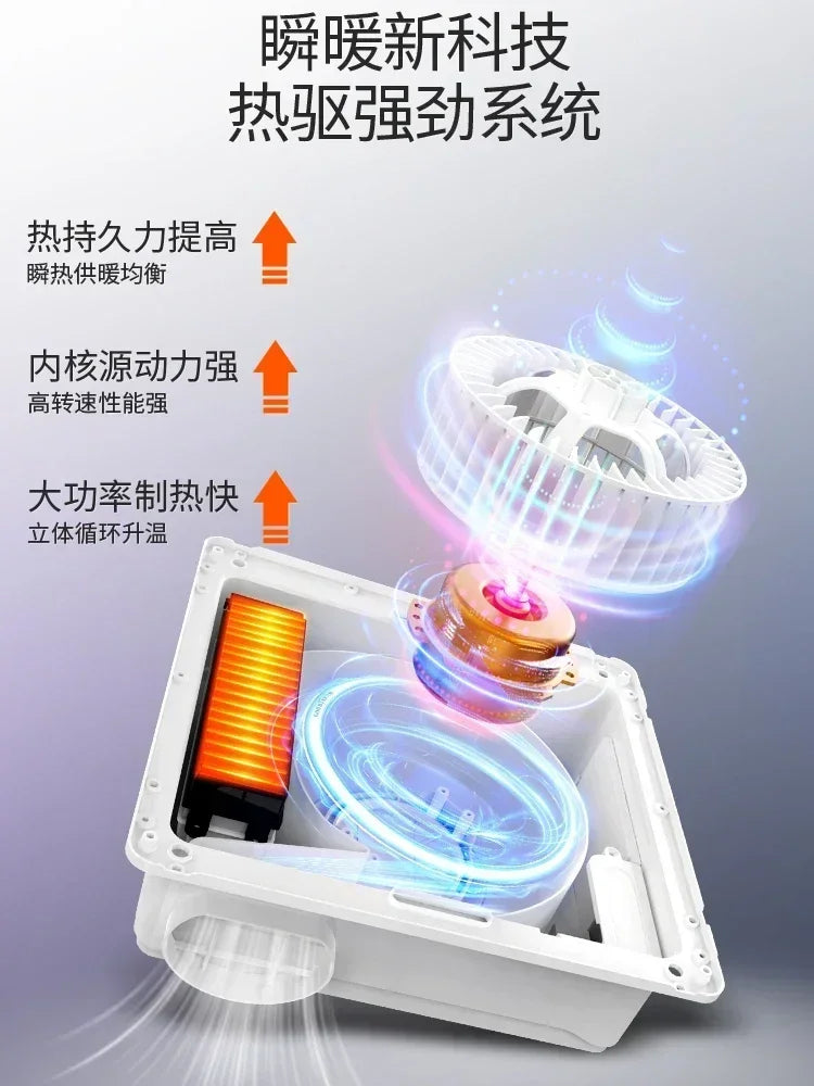 Wind-heated bathroom light new 300x300 room heating exhaust fan lighting integrated bathroom old-fashioned