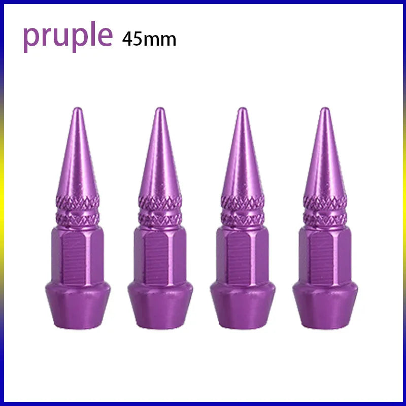 4pcs 45mm 60mm Universal Car Tire Valve Stem Cap Wheel Rim Stem Spike Shaped Dust-proof Air Metal Cap Cover for Motorcycle