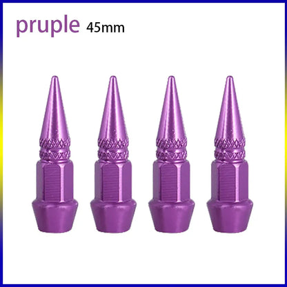 4pcs 45mm 60mm Universal Car Tire Valve Stem Cap Wheel Rim Stem Spike Shaped Dust-proof Air Metal Cap Cover for Motorcycle