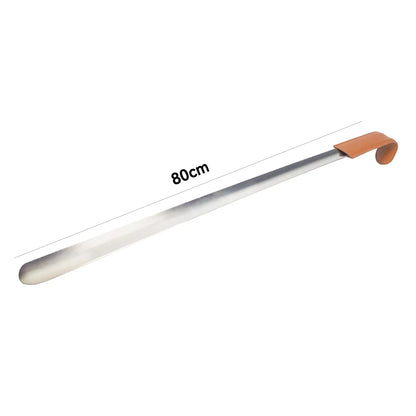 1Pcs Heavy-Duty Extra-Long Shoehorn (1.2/1.5/1.8mm Thick) w Leather Grip - for Elderly, Men & Women, Fits All Shoes