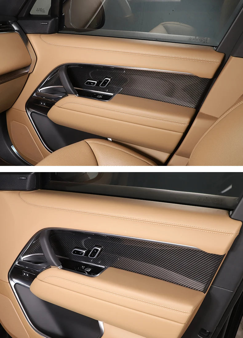 cheya Real Carbon Fiber Car Center Control Panel, Car Inner Door Panel for Land Rover Range Rover Vogue L460 2024+ Accessories