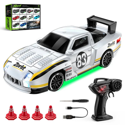 RC 1:64Desktop drift car Mini remote control car Four-Wheel Drive Full Proportion Type-CCharging  Children's Toys