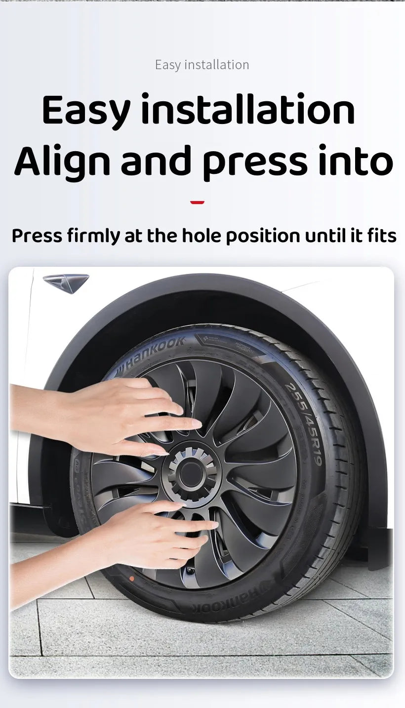 4PCS 19 Inch Hub Cap for Tesla Model Y 2024  Performance Replacement Wheel Hubcap Right&Left Wheel Cap Full Rim Cover Accessorie