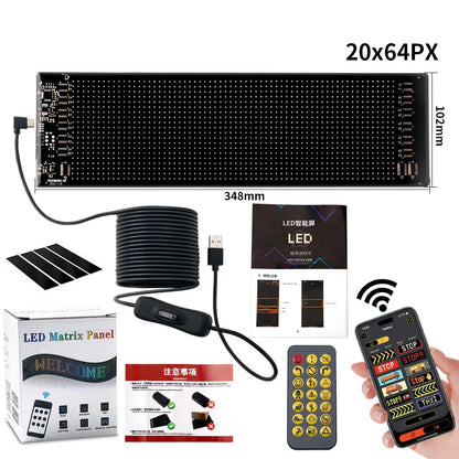 Scrolling Advertising LED Sign Display USB RGB Car App Control Bluetooth Custom Logo Display Text Pattern Animation Programmable