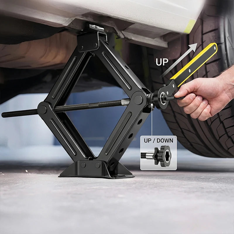 Portable Car Jack Scissor Jack Labor Saving Hand Cranked For Tire Replacement Vehicle Repair Car SUV Van Repair Tool Accessories