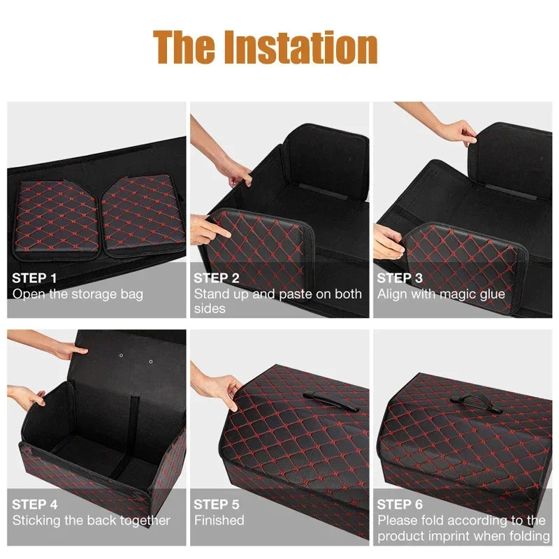 Multipurpose Collapsible Car Trunk Storage Organizer With Lid Portable Car Storage Bag Car Trunk Organizer