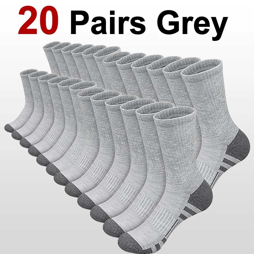10/20/30 Pairs Men's Outdoor Sports Socks Anti Odor Absorbing Breathable Cotton Invisible Running Casual Socks for Basketball