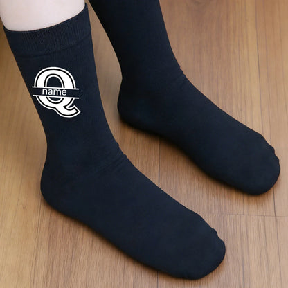 Custom Text Black Socks,Personalized Mens Socks,Socks For Women,Wedding Gifts,Customized Name Boys Socks,