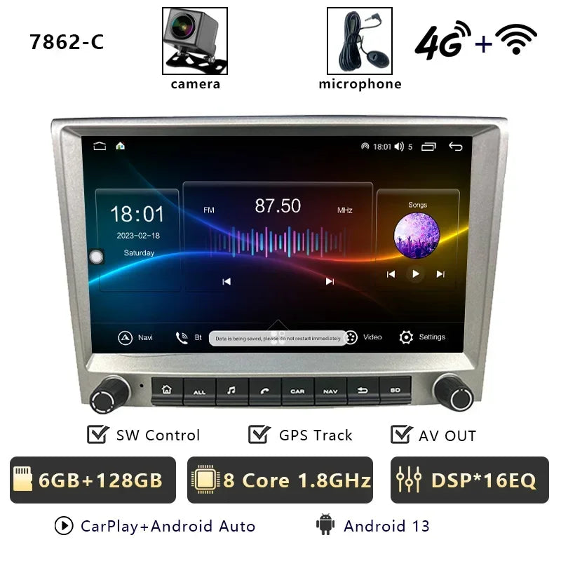 CHSTEK Car Radio Wireless Carplay Qualcomm for Porsche 911 997 Boxster Cayman 987 Auto Android 13 Multimedia Player Navigation