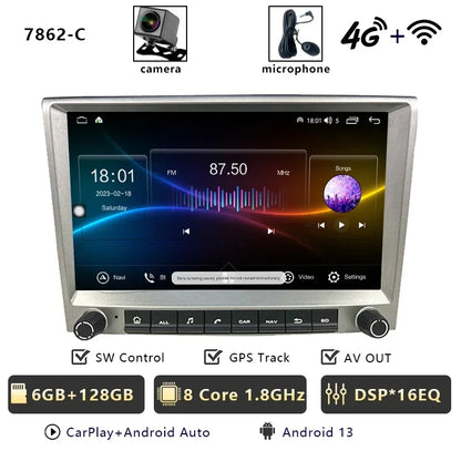 CHSTEK Car Radio Wireless Carplay Qualcomm for Porsche 911 997 Boxster Cayman 987 Auto Android 13 Multimedia Player Navigation