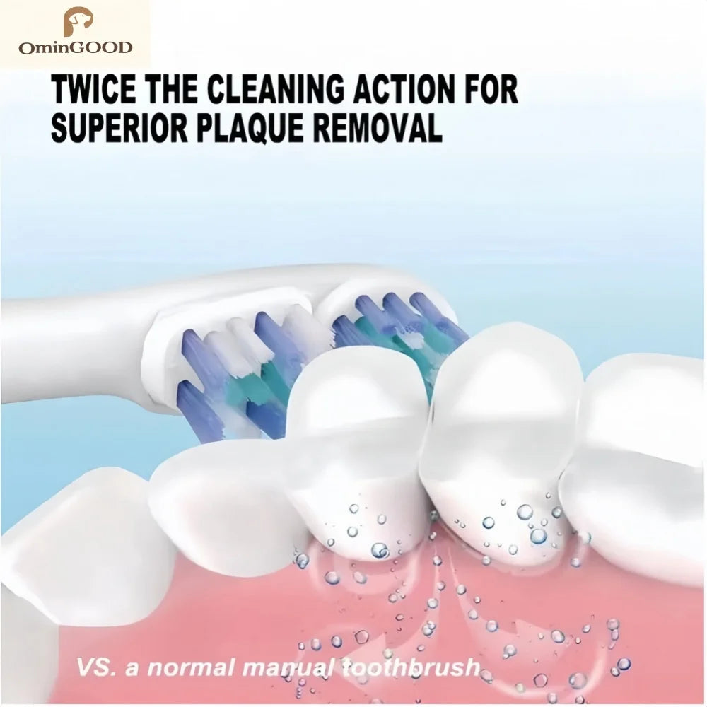 4-24pcs Dual Clean Replacement Brush Head Compatible with OralB Electric Toothbrushes Fit 100 500 1000 2000 3000 5000 6000 7000