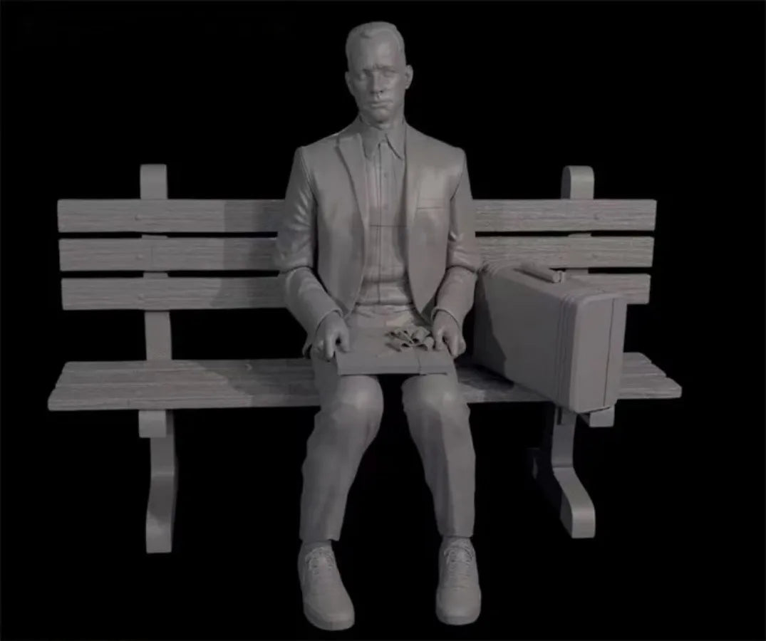 Forrest Gump1/24 Scale 75mm Resin Figure Assembled Model Kit Classic Scene Hobby Miniature Sculpture Unassembled Unpainted Toys