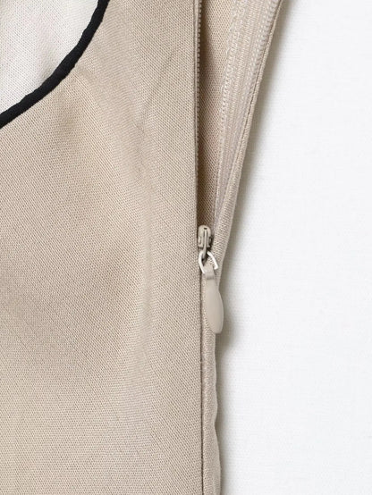 KONDALA Elegant Chic Suspender Dress Women's Contrasting Lines Slim Dress 2025 Summer Fashion Holiday Casual Dating Lady Dress