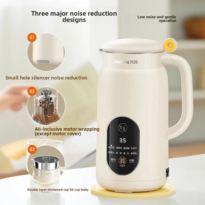 6L Mini Home Soy Milk Maker with Fine Texture, Filter-Free, Cook-Free, Multi-Functional Speedy Soy Milk, Smart Reservation D525