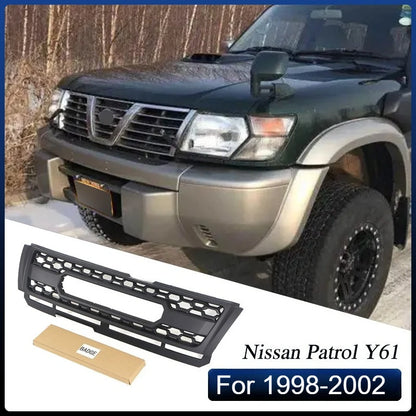 Fit for Nissan Patrol Y61 1998 1999 2000 2001 2002 Car Front Bumper Grille Replace Racing Grills Hood Mesh Grid Auto Accessories
