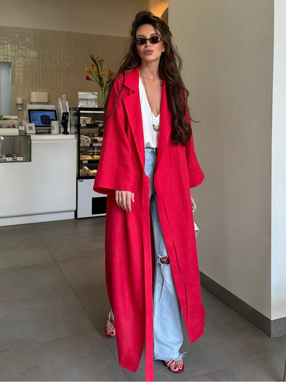 Tossy Casual Loose Lace-Up Dress Female Lapel Long Sleeve High Waist Solid Autumn 2025 New Bandage Dress Women's Commute Dress