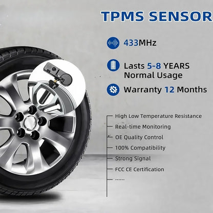 1/4pcs 56029398AB TPMS Sensor 433Mhz Tire Compression Monitor, For Chrysler Jeep Dodge Ram