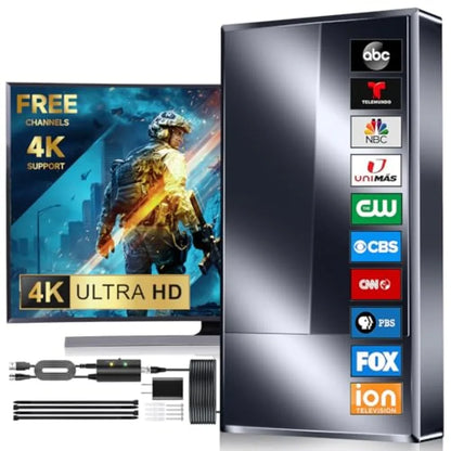 2026 Strongest TV Antenna Indoor, Ultra-Long Miles Outdoor Long Ranges, Digital Antenna for Smart TV, Best Amplifier Signal Boo