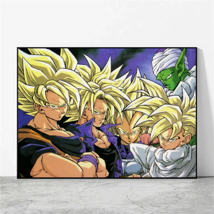 Classic Warm Blood Dragon Ball Posters Anime Pictures Goku Vegeta Son Gohan Wall Art Home Decor Picture Hanging Painting Decor