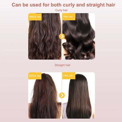 Cordless Hair Straightening Comb Curling Wand USB Charging Curling and Straightening Multi-speed Temperature Adjustment