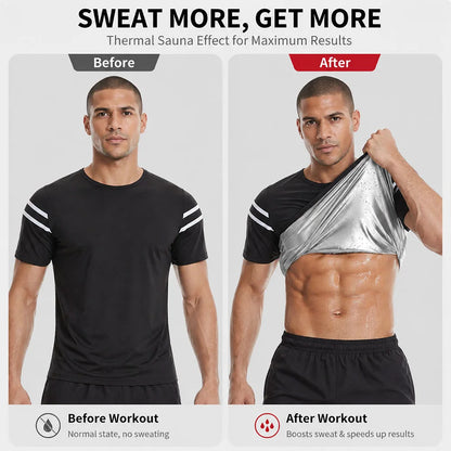 Men Body Shaper Sauna Vest Waist Trainer Sweat Shirt for Weight Loss Slimming Men Pullover Sportswear Workout Suit