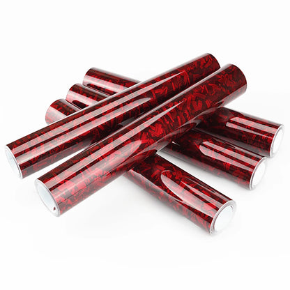 Glossy Carbon Fiber Red Film Car Body Film Vinyl Wrap Air-release Forged Carbon Fiber Red Self Adhesive Stickers Car Accessories