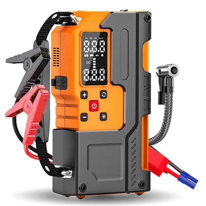 Portable Car Jump Starter Power Bank for Emergency Vehicle Starting Charging and Inflating Air Compressor Pump for iPhone