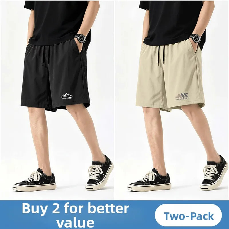 Jeanswest Life Men's Ice Silk Shorts Summer Loose Large Size Quick Dry Five-Quarter Length Casual Sporty Trousers