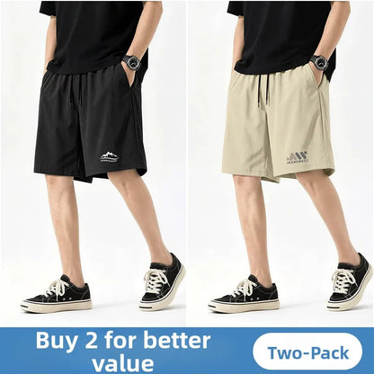 Jeanswest Life Men's Ice Silk Shorts Summer Loose Large Size Quick Dry Five-Quarter Length Casual Sporty Trousers