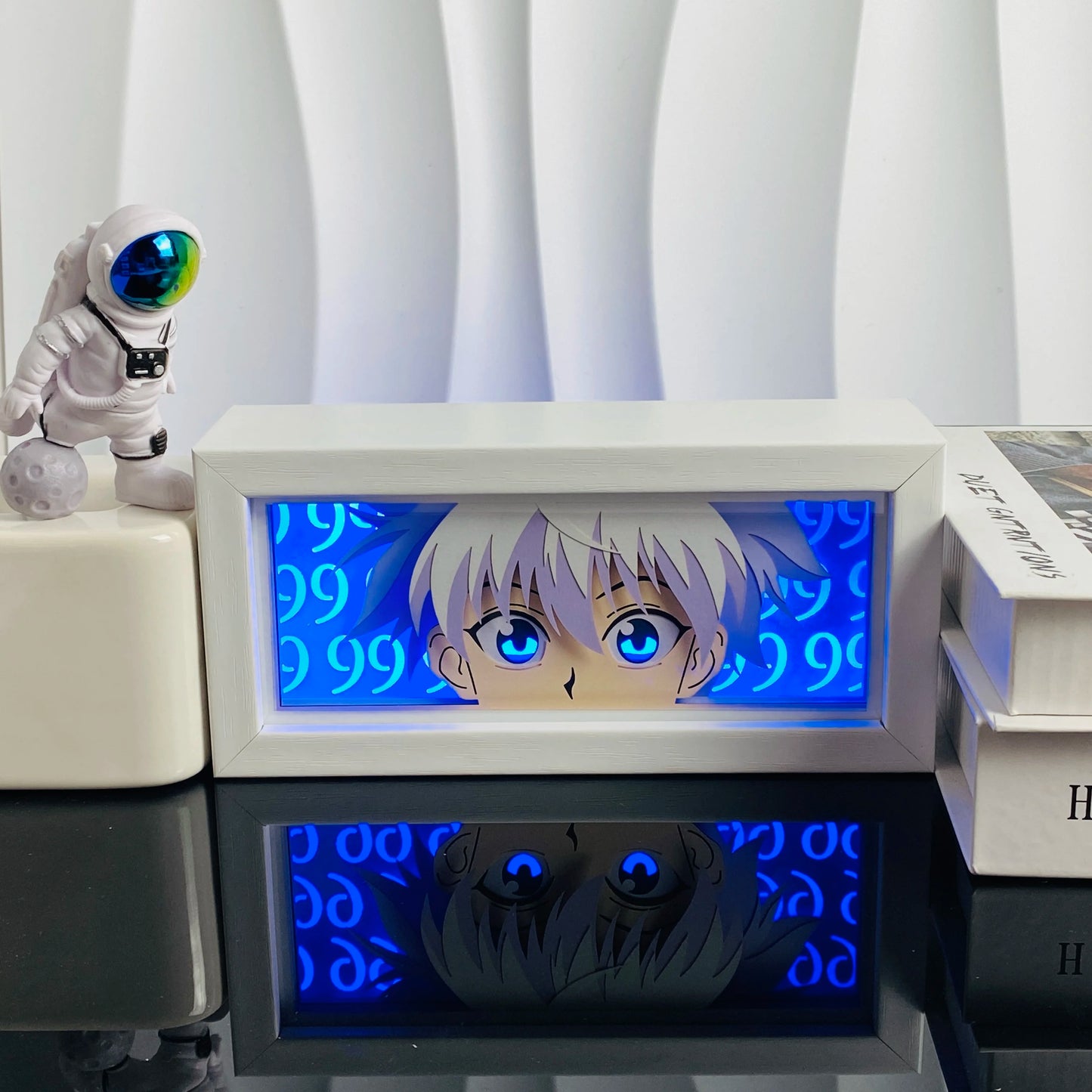 Anime Paper Carved Lamp Cute Figure 3D Paper Led Color Light Box Room Decoration Collect Night Light Gifts