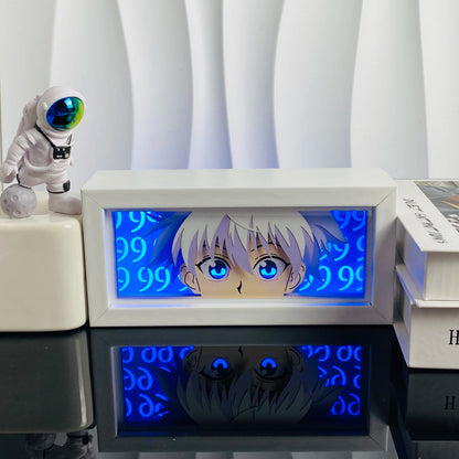 Anime Paper Carved Lamp Cute Figure 3D Paper Led Color Light Box Room Decoration Collect Night Light Gifts
