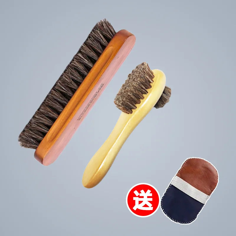 Soft Bristle Horse Hair Brush Shoe Cleaner Stain Remover for Velvet Matte Leather Dusting And Polishing
