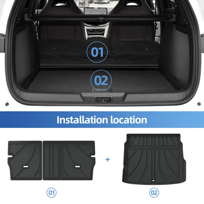 Left Drive for Geely EX5 EM-i 2025 2026 LHD Car Floor Mats Cargo Liner Trunk Pad TPE 3D Foot Mat Waterproof All Weather BLACK