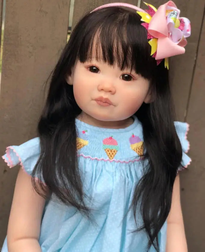 NPK 32Inch 81CM Huge Size Unpainted Unassembled Reborn Leonie Toddler Baby DIY Doll Kit with Body and Eye
