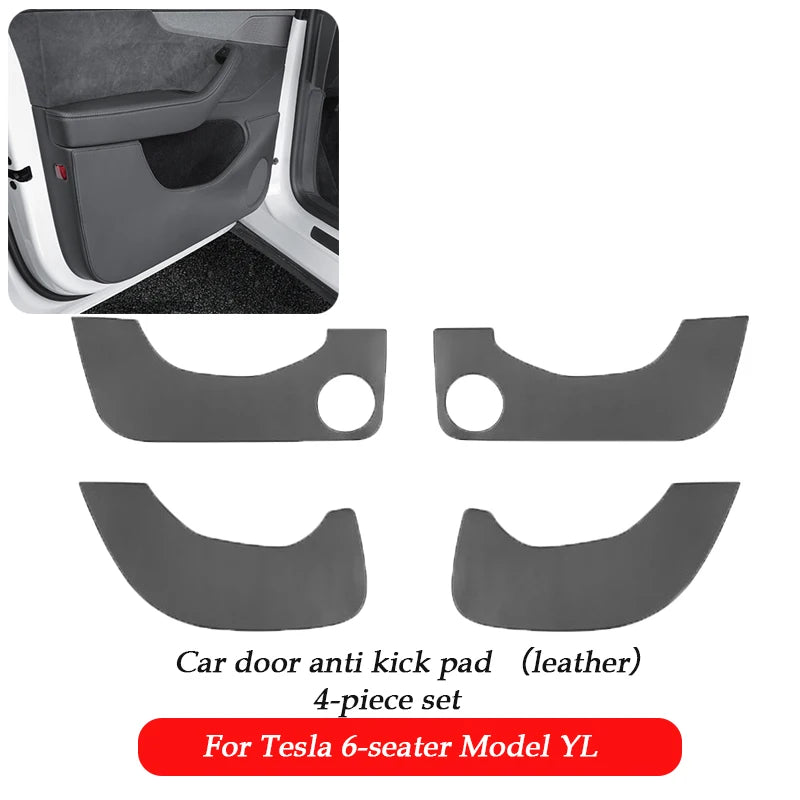 For Tesla Model Y L Launch 2025 2026+ Back Seat Cover 2PCS Leather Protector Wear-Resistant Kick Seatback Mats Accessories