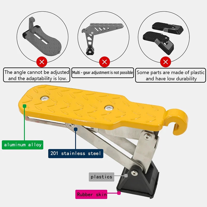 Car Door Step Foldable Universal Fit Door Hook Step StandPedal for Car Roof Access, Roof Rack Foot Step Rooftop Doorstep Car SUV
