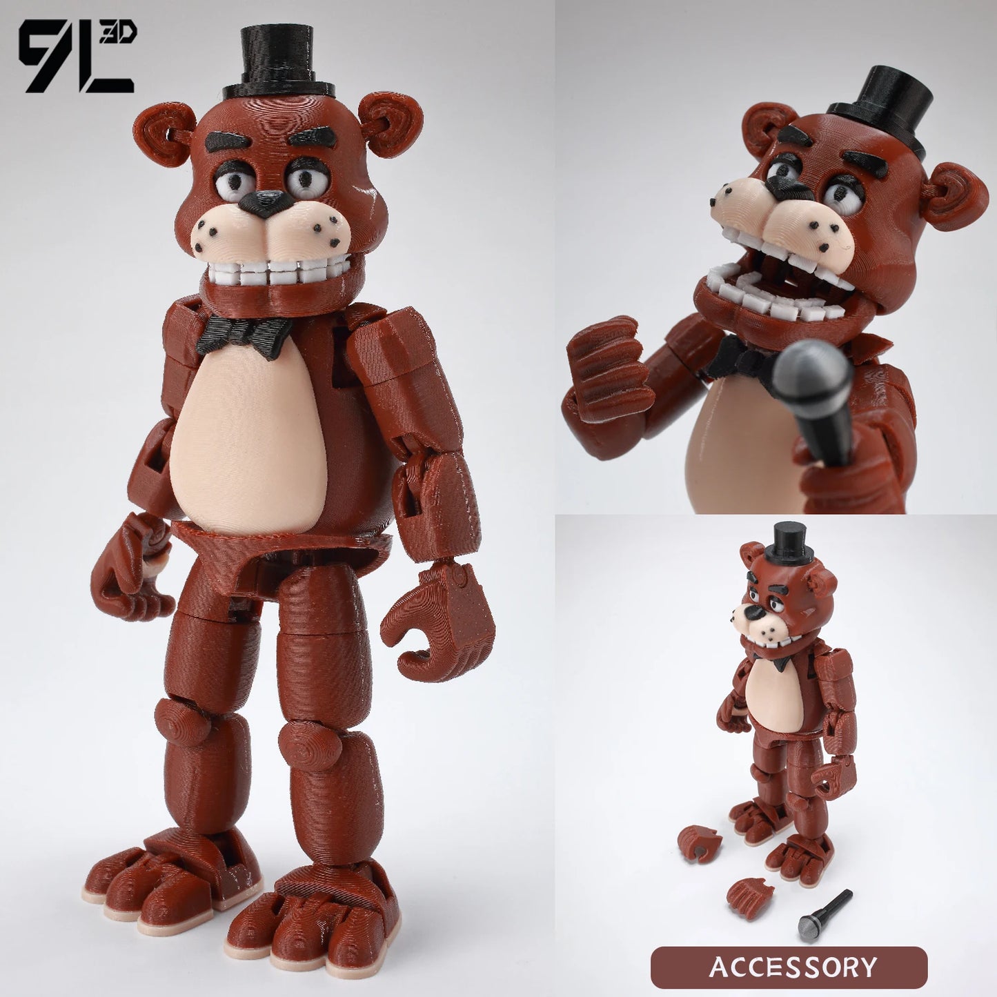 9L3D Printed Horror Game FNAF Freddy Fazbear's Purple Guy Toy Action Figures Anime Model Lucky13 Dummy Titan13 Collectible Model