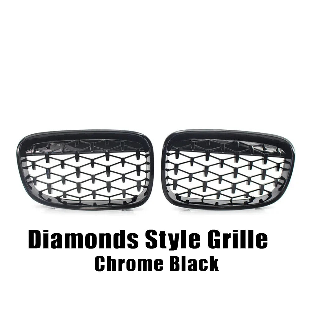 XVIP Car Front Grille Grills Gloss Black for BMW 1 Series F20 m140i 118d F21 2012-2014 Front Diamonds Style Grille Accessories