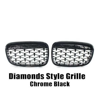 XVIP Car Front Grille Grills Gloss Black for BMW 1 Series F20 m140i 118d F21 2012-2014 Front Diamonds Style Grille Accessories
