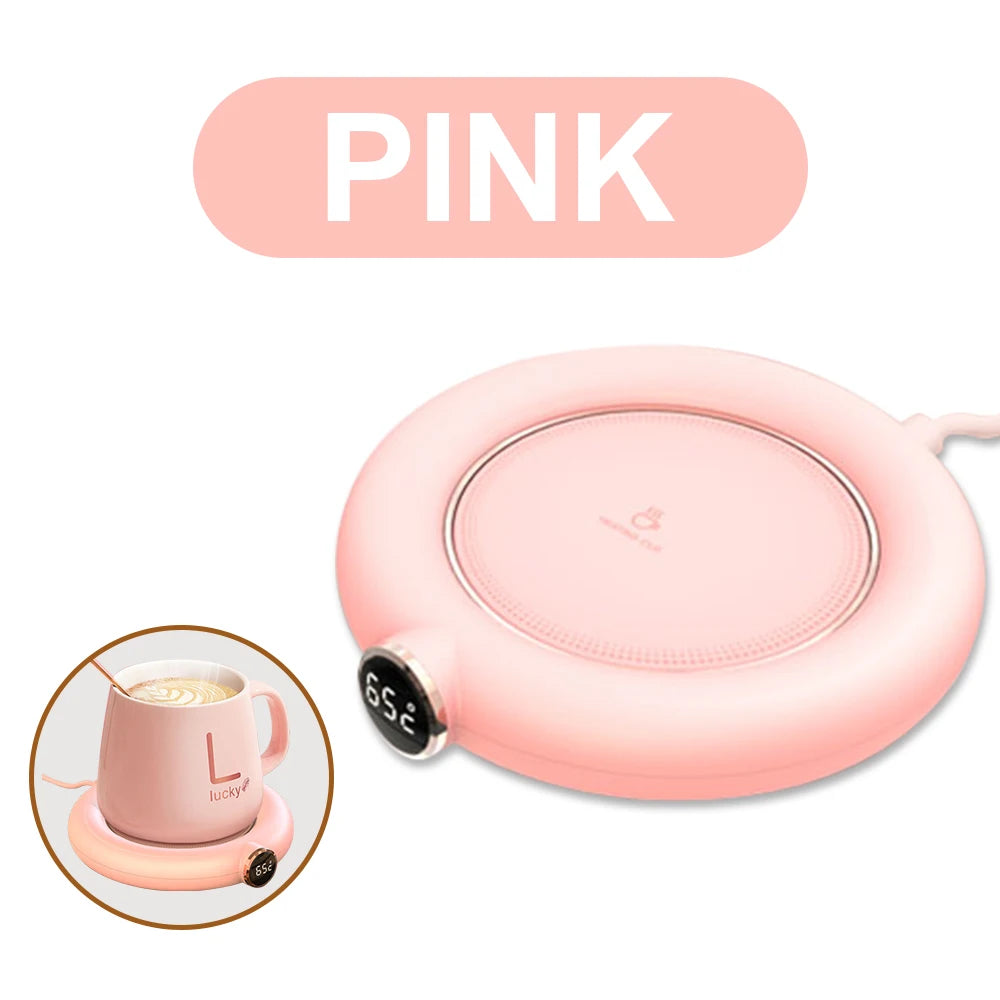 Coffee Milk Tea Cup Warmer Pad USB Charge Home Office 3 Temperatures Adjustable Heat Plate LED Display Electric Heater Mug Pad
