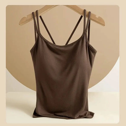 For 40-100kg Modal Camisole Top Plus Size with Chest Pad Integrated Suspenders Vest for Women Base Underwear Tank Top