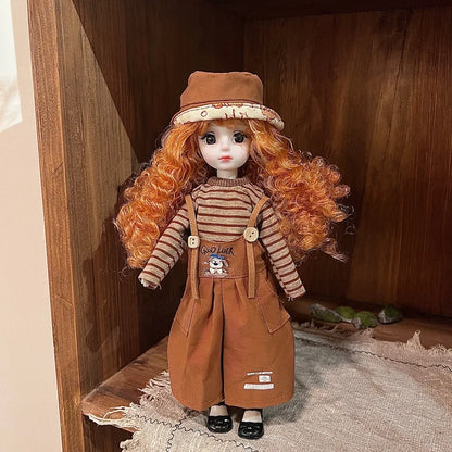 30cm 1/6 Fashion Girls Dress Up Doll Movable 20 Joints Cute Sweet Face Festival Gift with Clothes Shoes BJD Princess Doll Toy